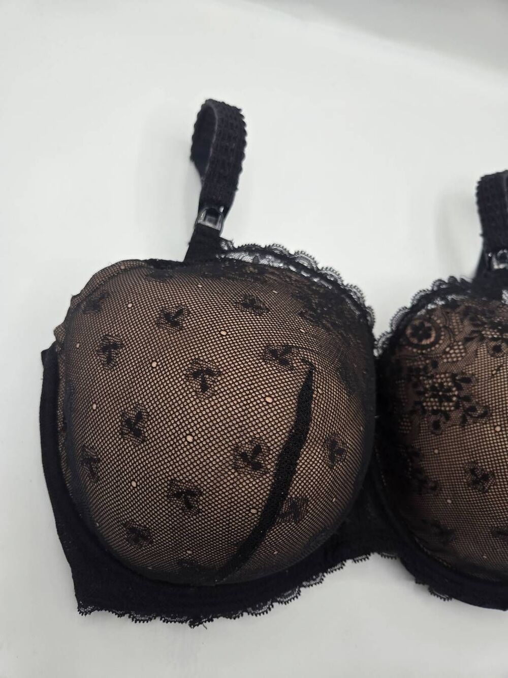 Le Mystere Sexy Mama Nursing Bra Size 38G Black Lace Underwire - Picture 3 of 7